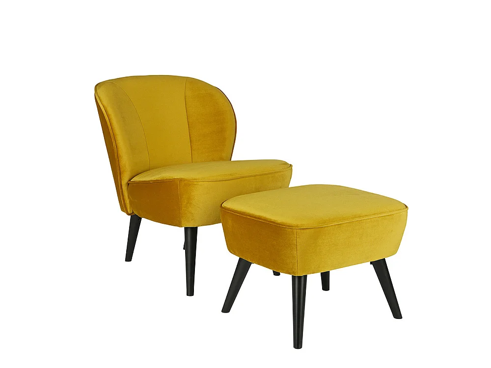 Fauteuil en velours SARA