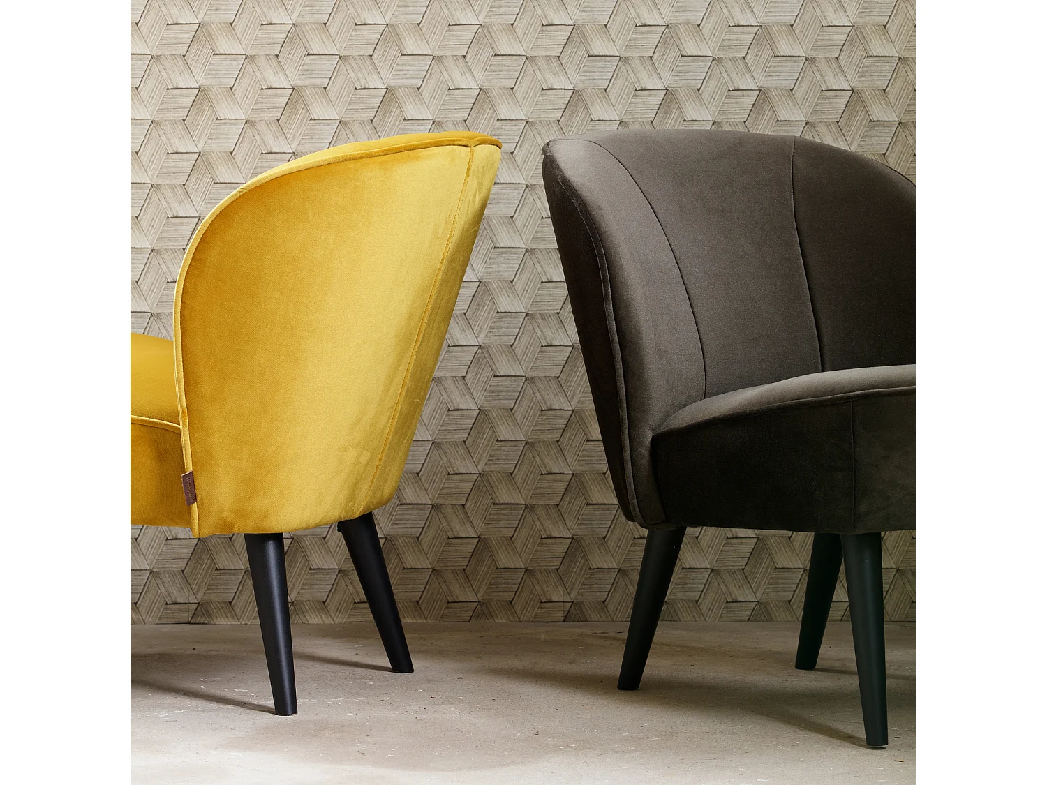 Fauteuil en velours SARA