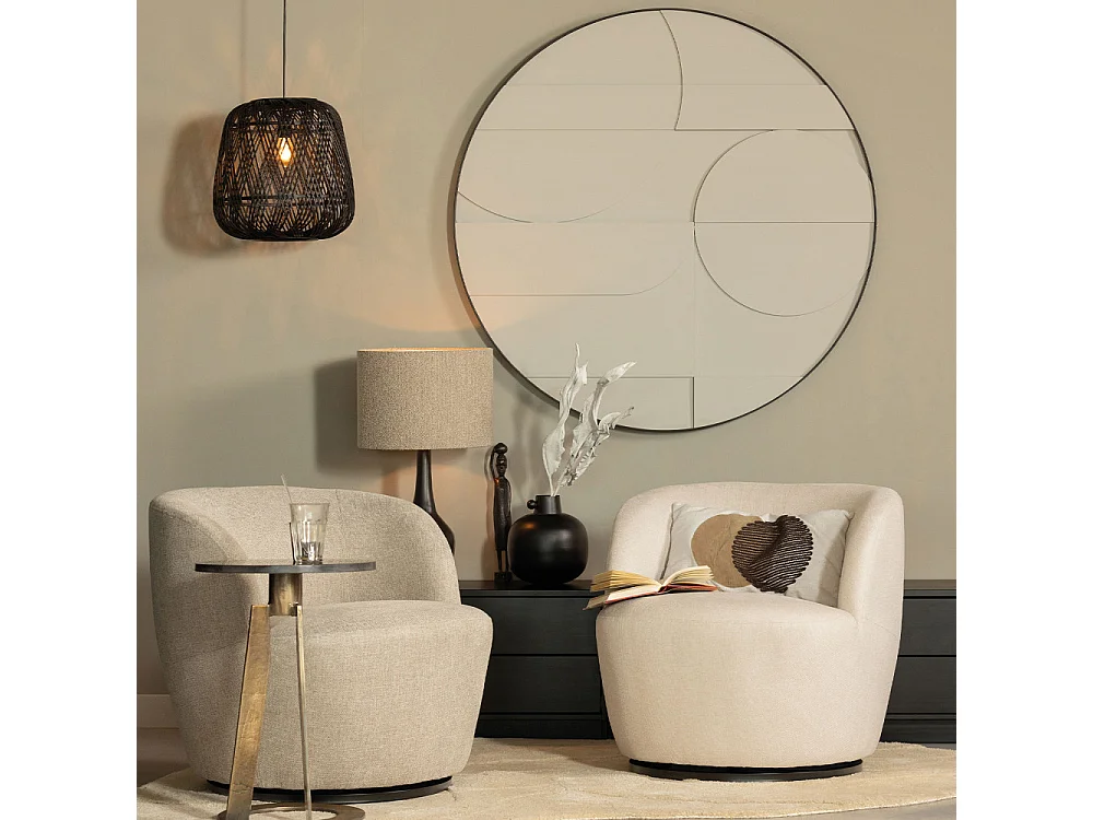 Fauteuil pivotant en tissu tissé SERRA