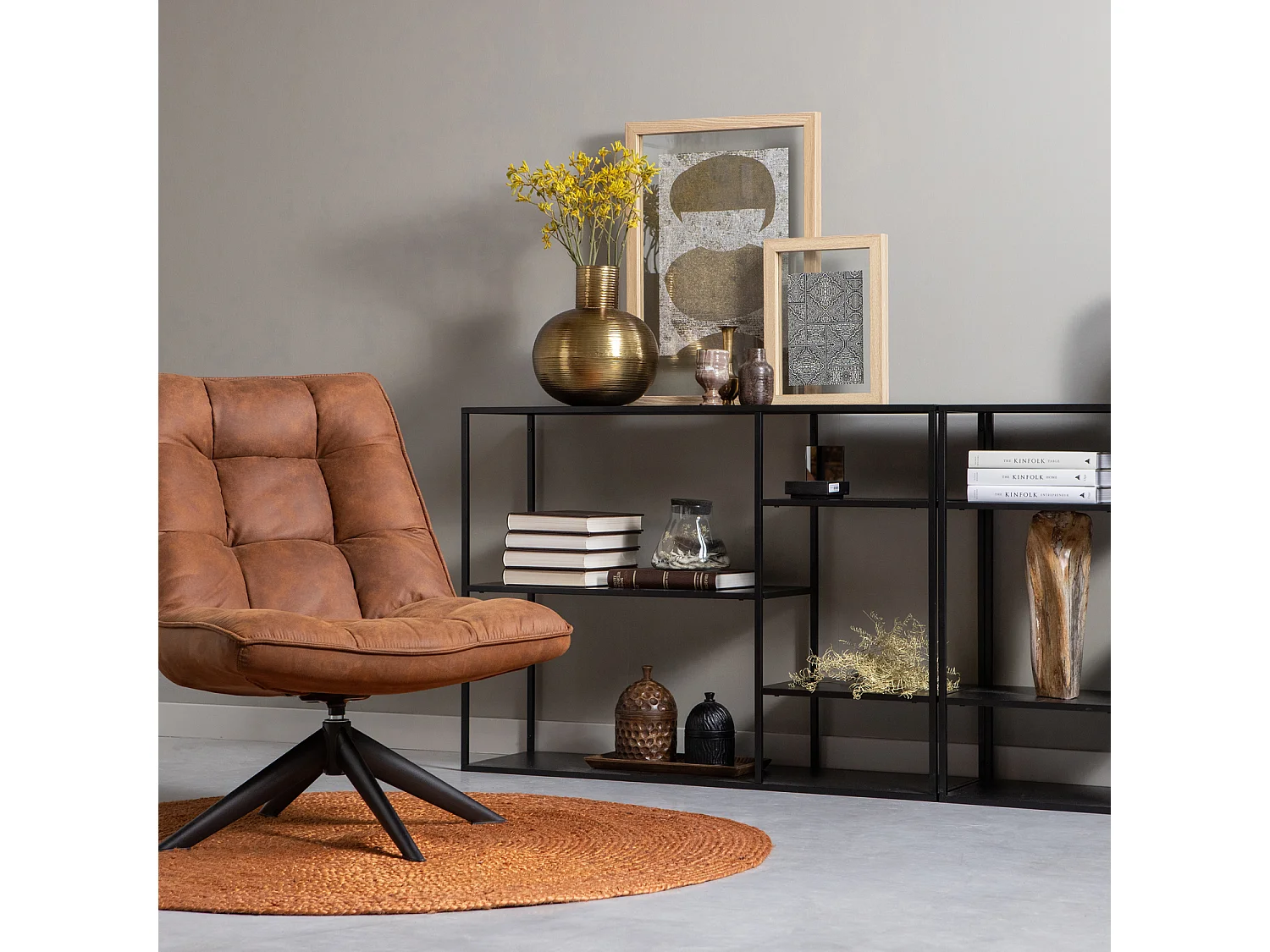 Fauteuil rotatif en aspect cuir JOUKE