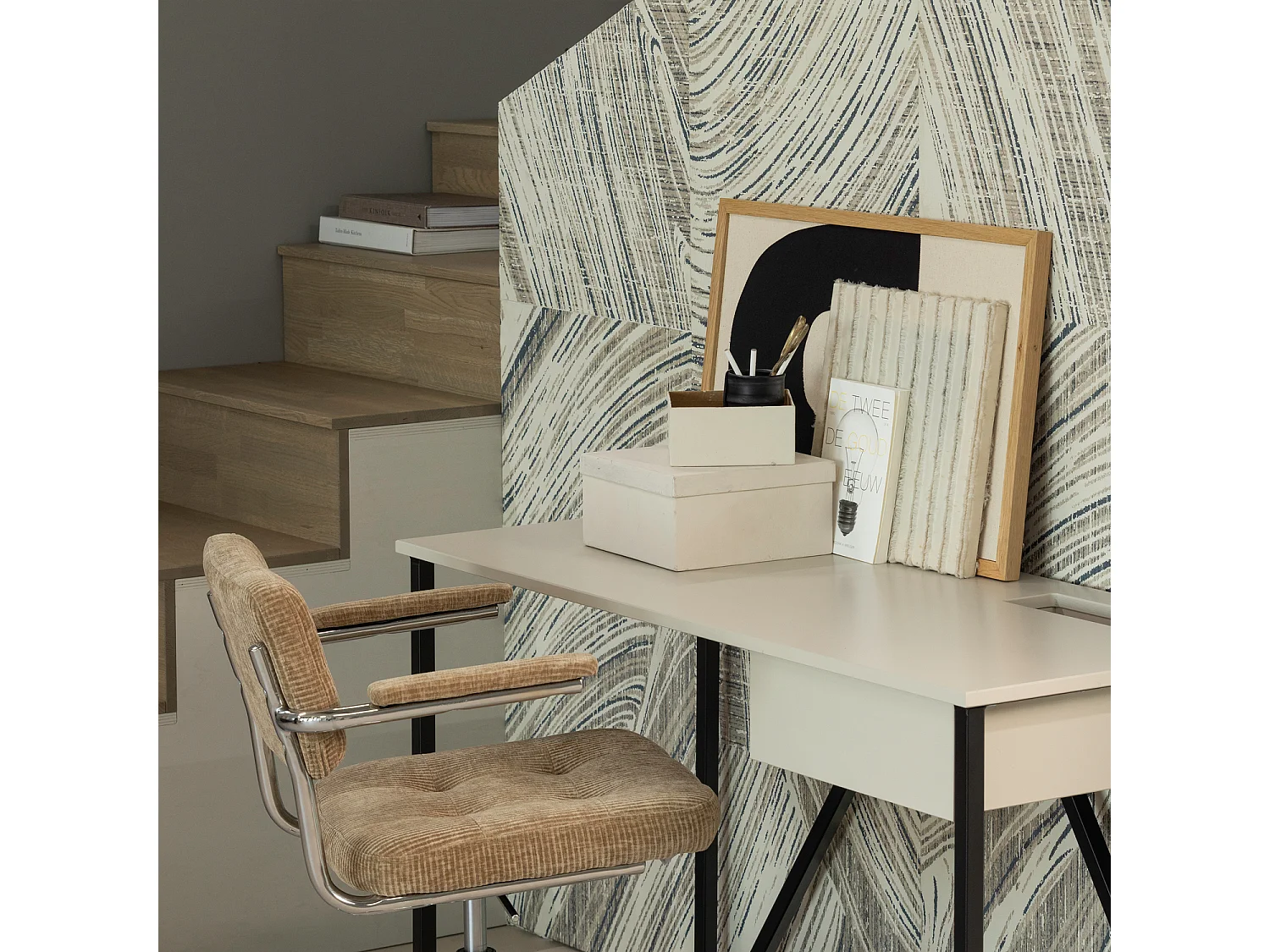 Chaise de bureau en tissu tissé KOVA