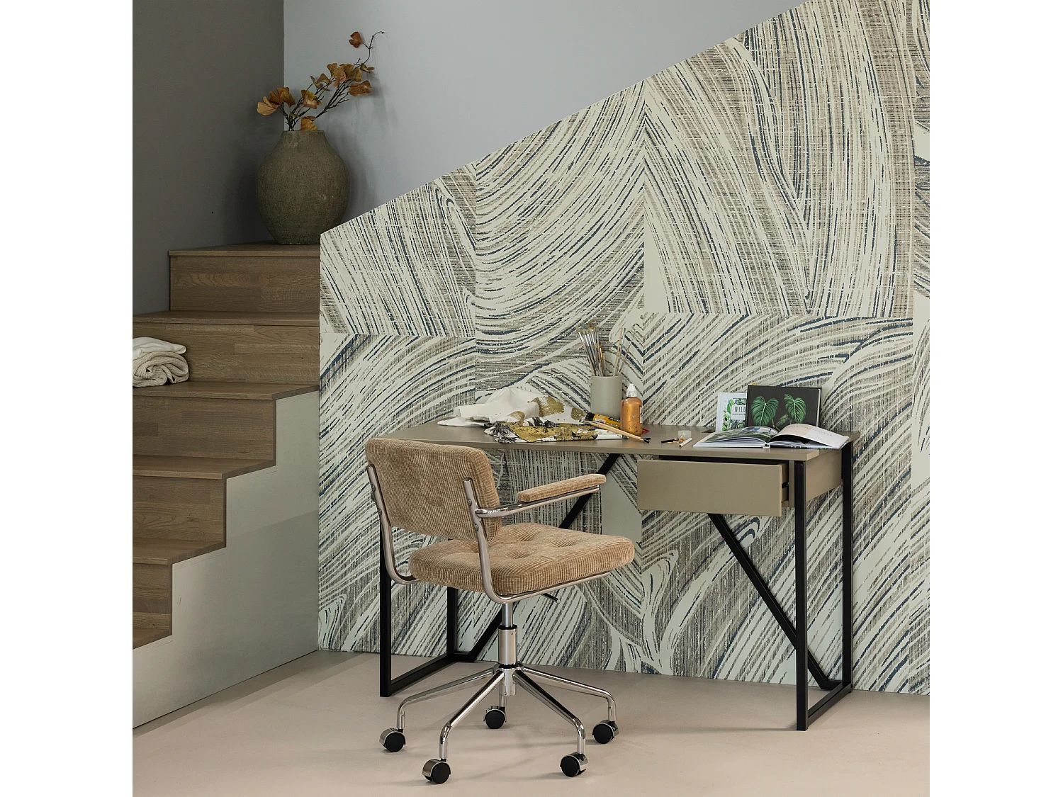 Chaise de bureau en tissu tissé KOVA