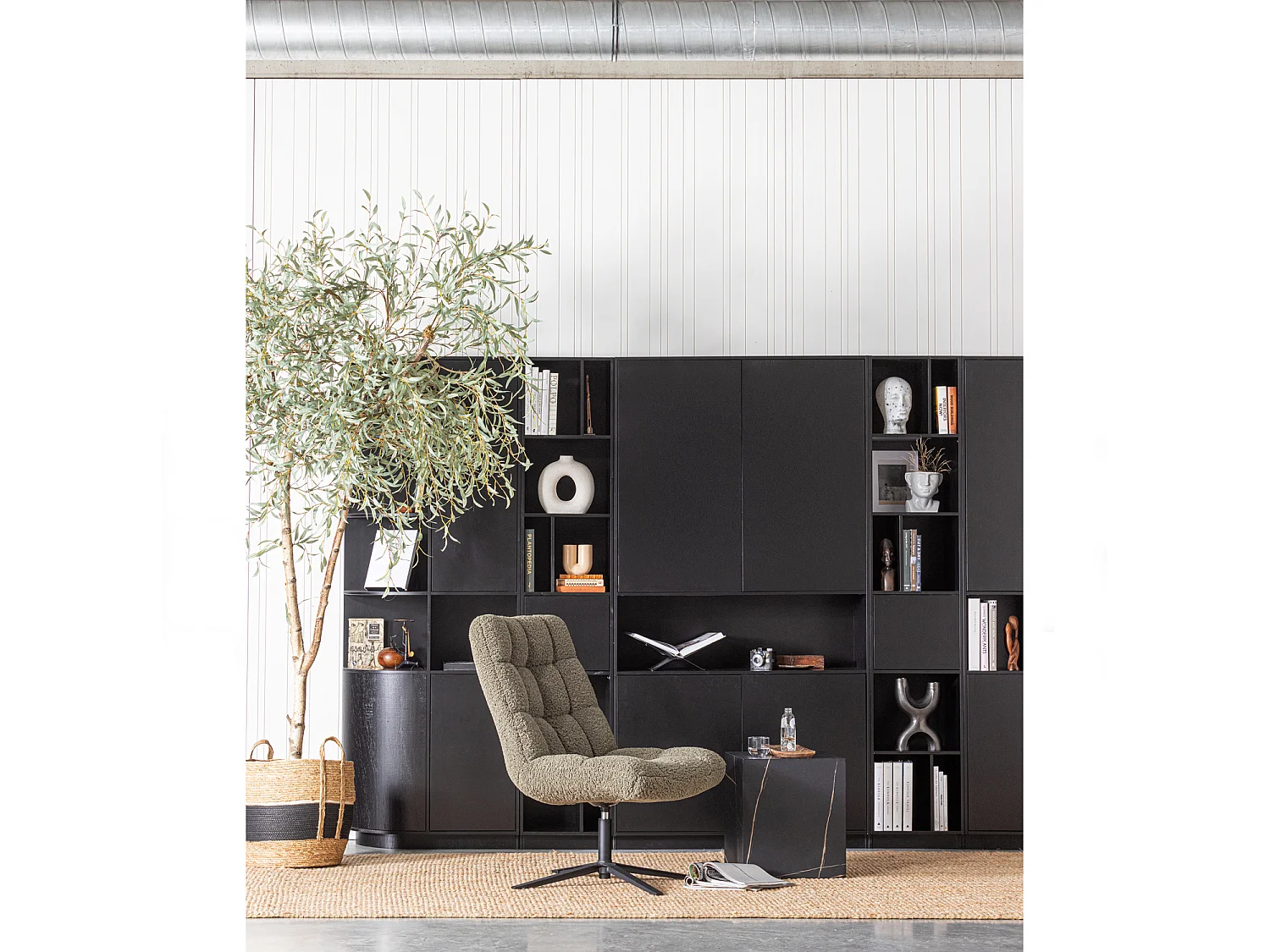Fauteuil pivotant en tissu teddy tendance JOB