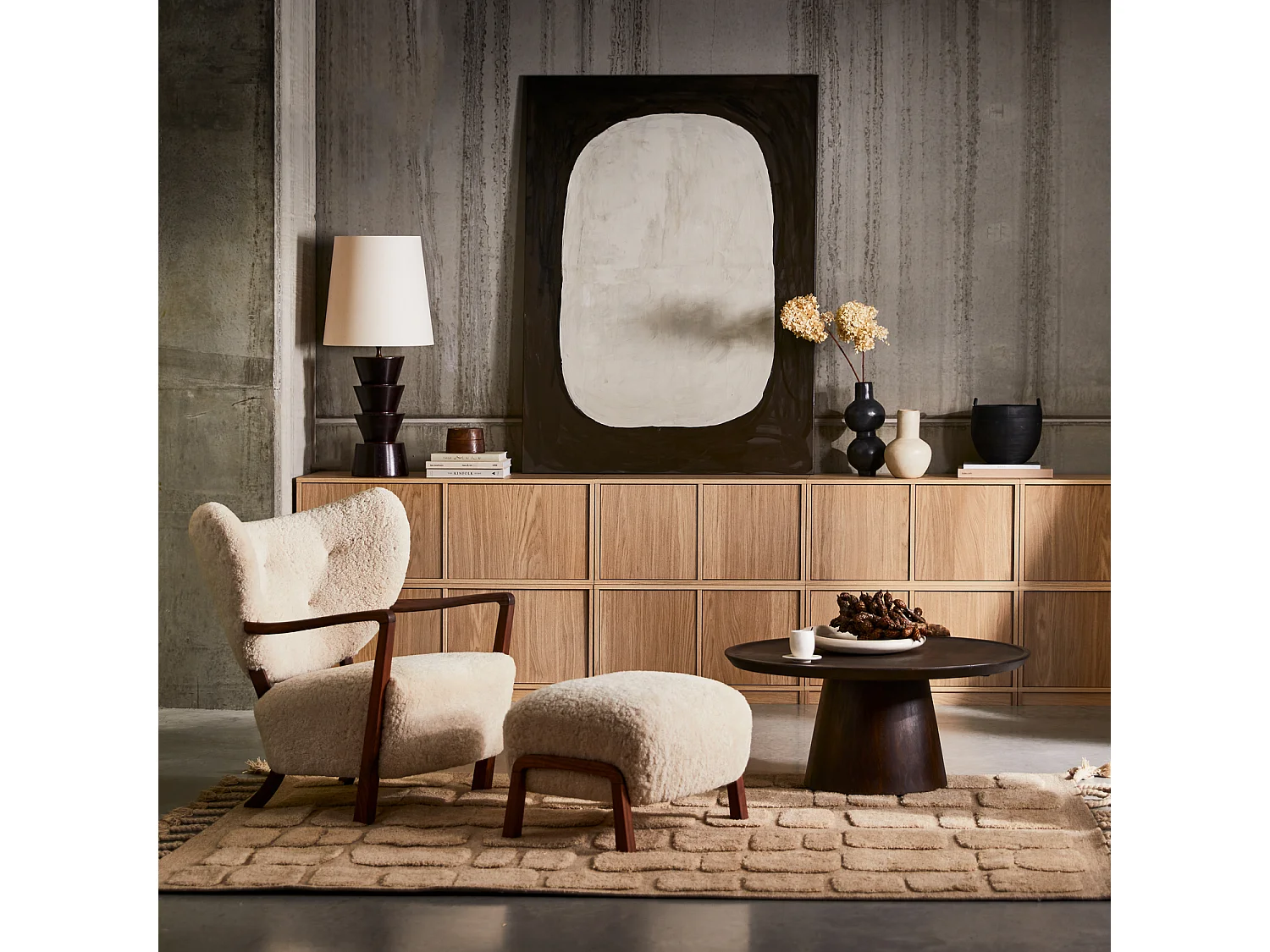 Armoire basse en chêne MODULAIR