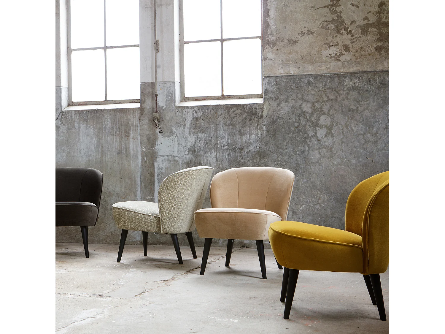 Fauteuil en velours SARA