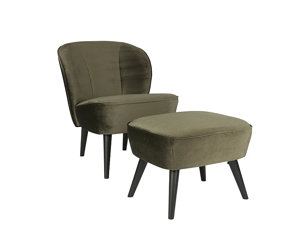 Fauteuil en velours SARA