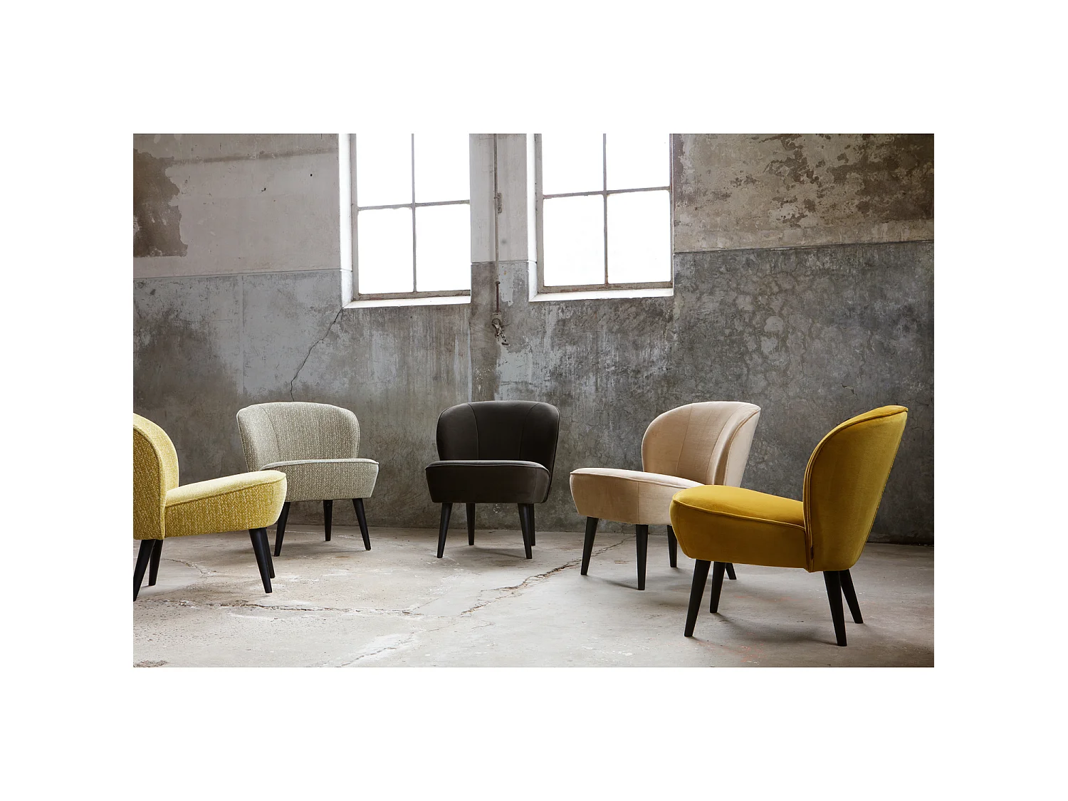 Fauteuil en velours SARA