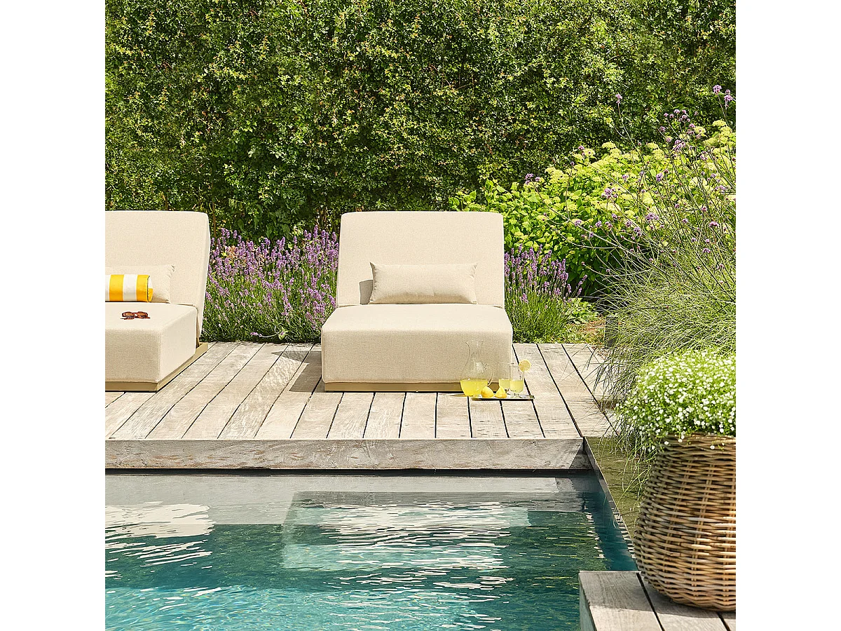 Bain de soleil en aluminium kaki