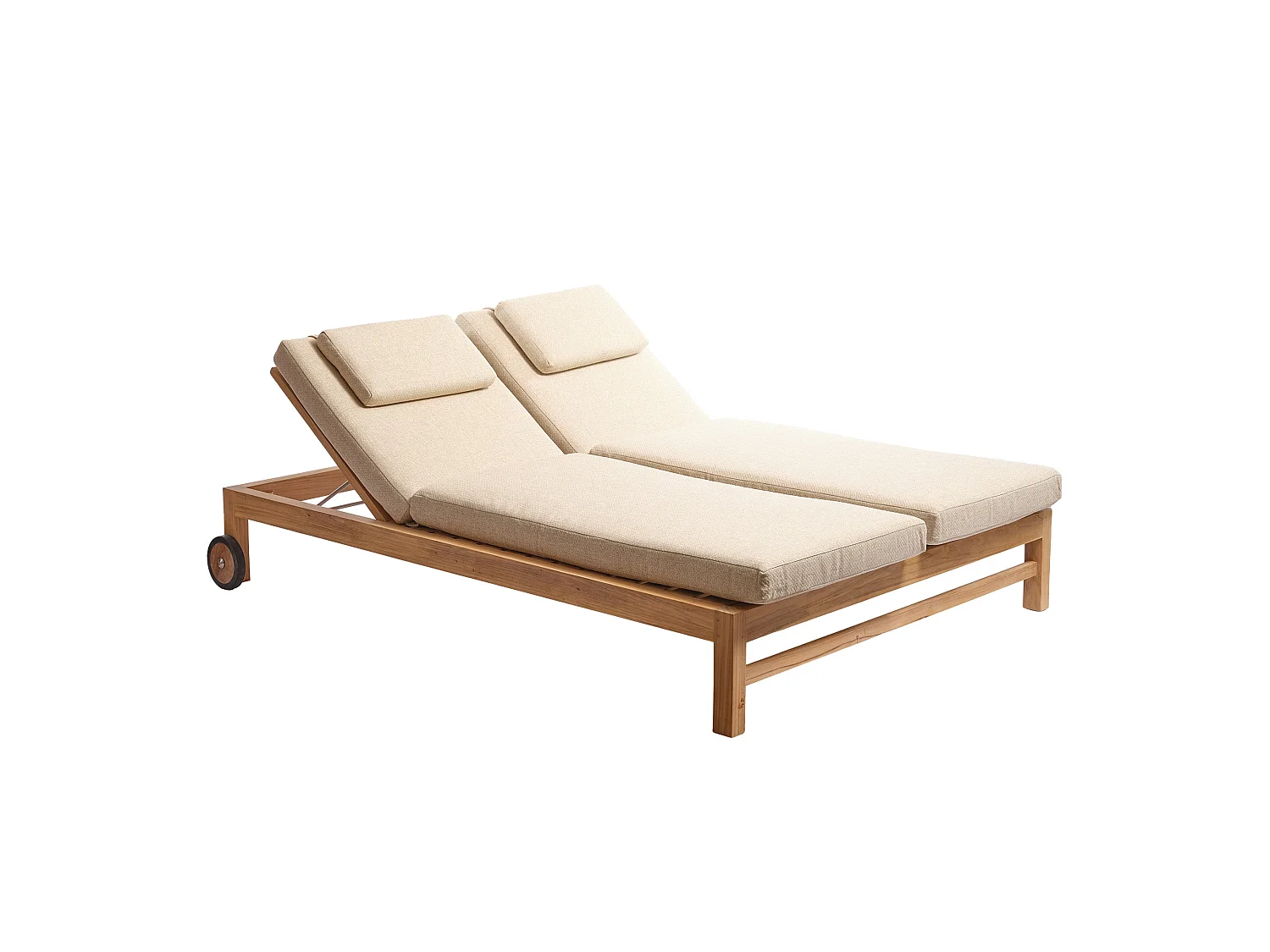 Lettino prendisole doppio in teak massiccio