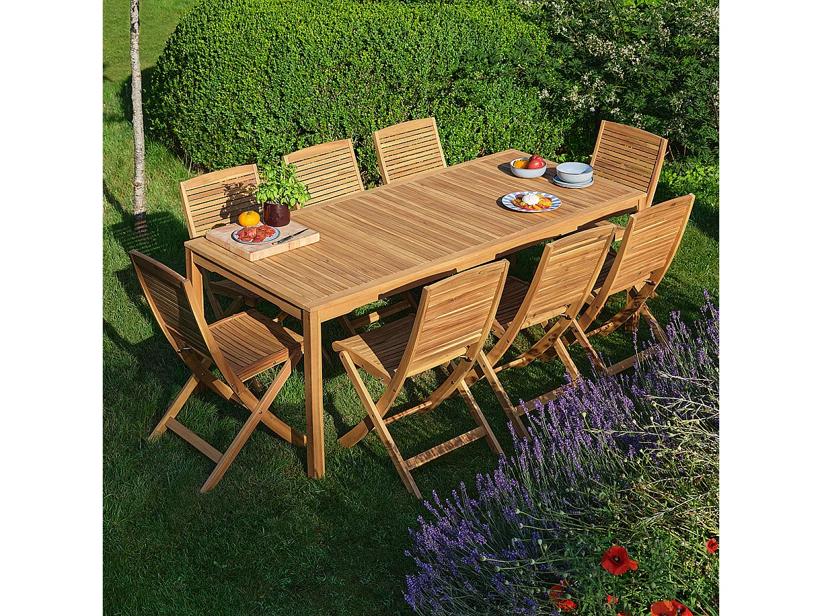 Table de jardin en acacia massif 200 cm