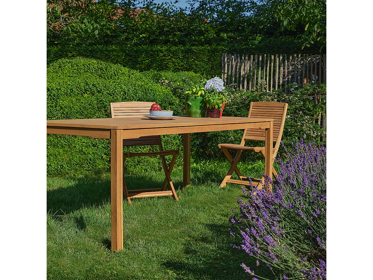 Table de jardin en acacia massif 200 cm