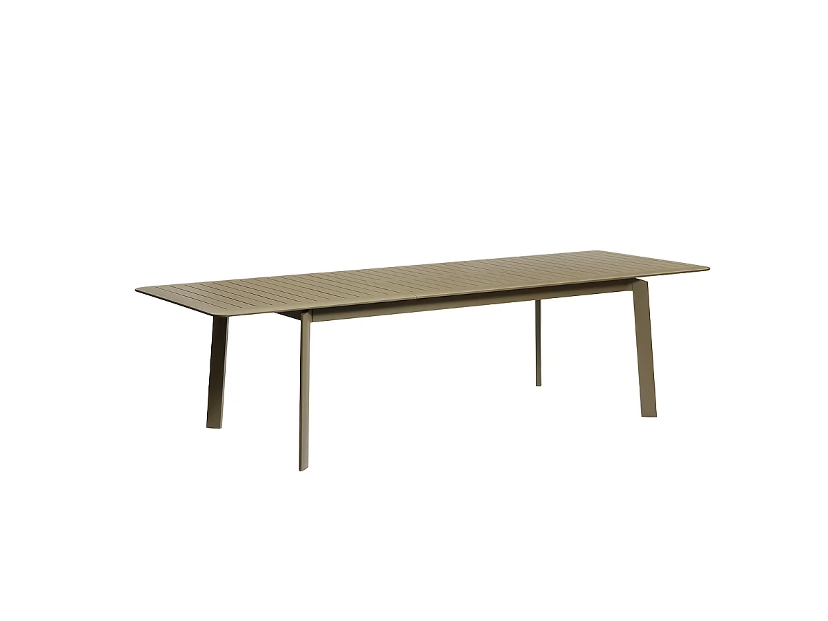 Table de jardin en aluminium kaki extensible 6/10 pers.