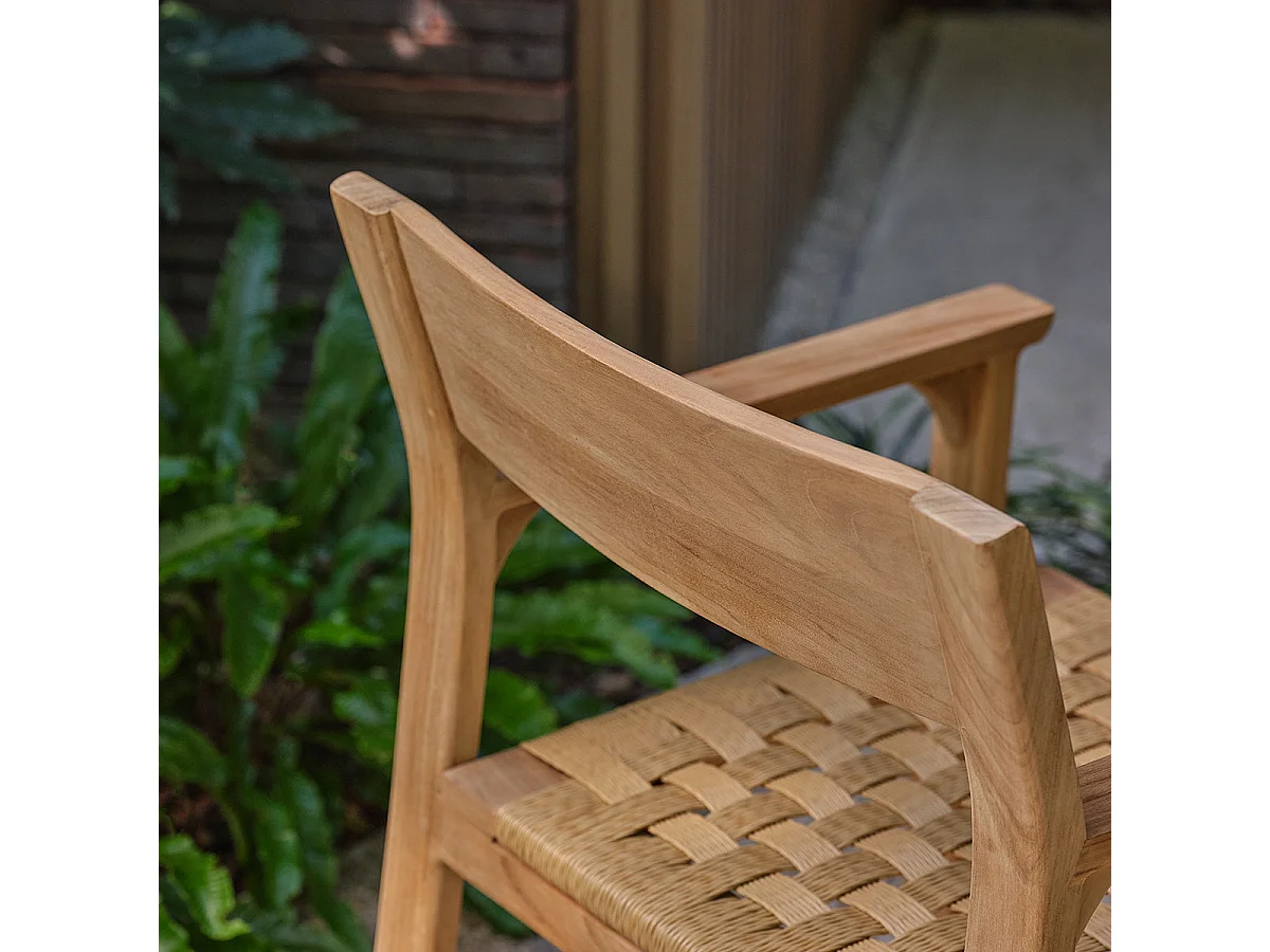 Fauteuil de jardin en teck et rotin