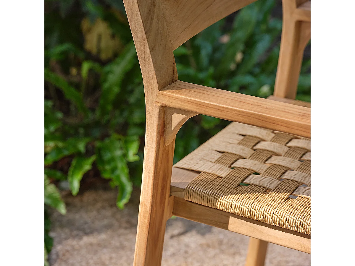 Fauteuil de jardin en teck et rotin