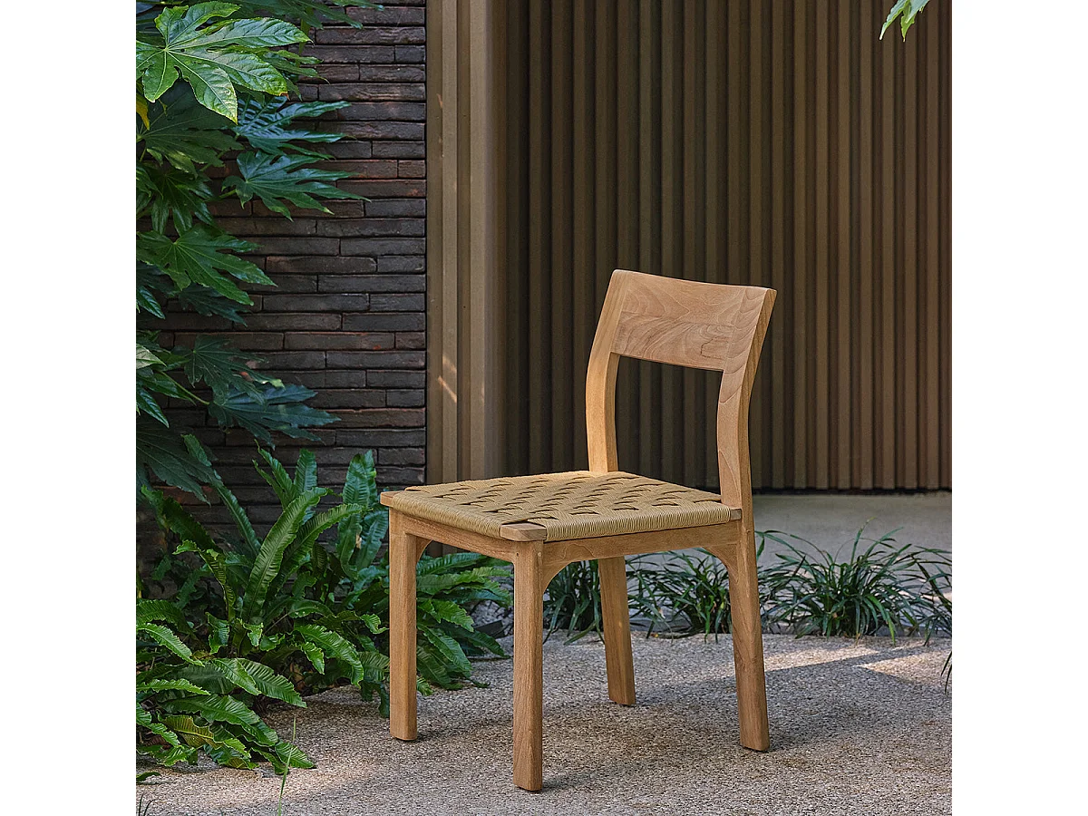 Set da giardino in teak e rattan per 8 persone