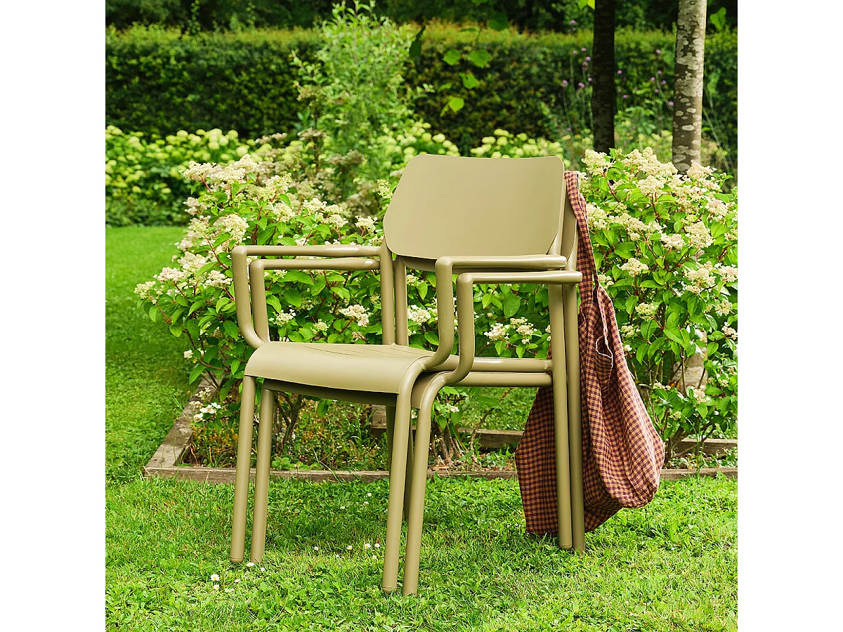 Set da giardino in alluminio color kaki per 6-10 persone