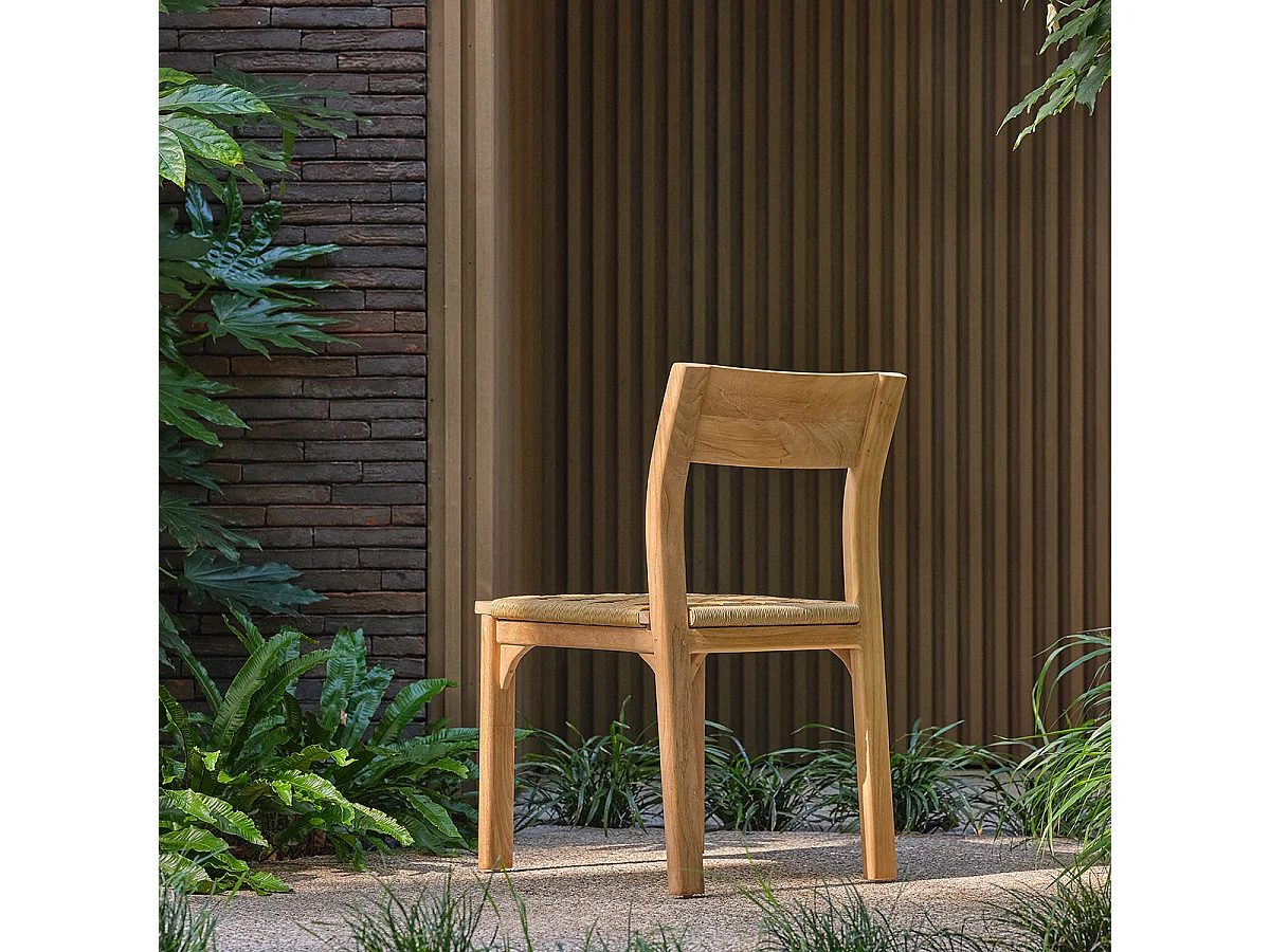 Chaise de jardin en teck et rotin