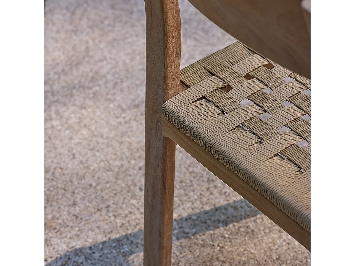 Chaise de jardin en teck et rotin