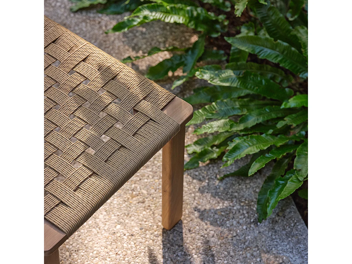 Chaise de jardin en teck et rotin