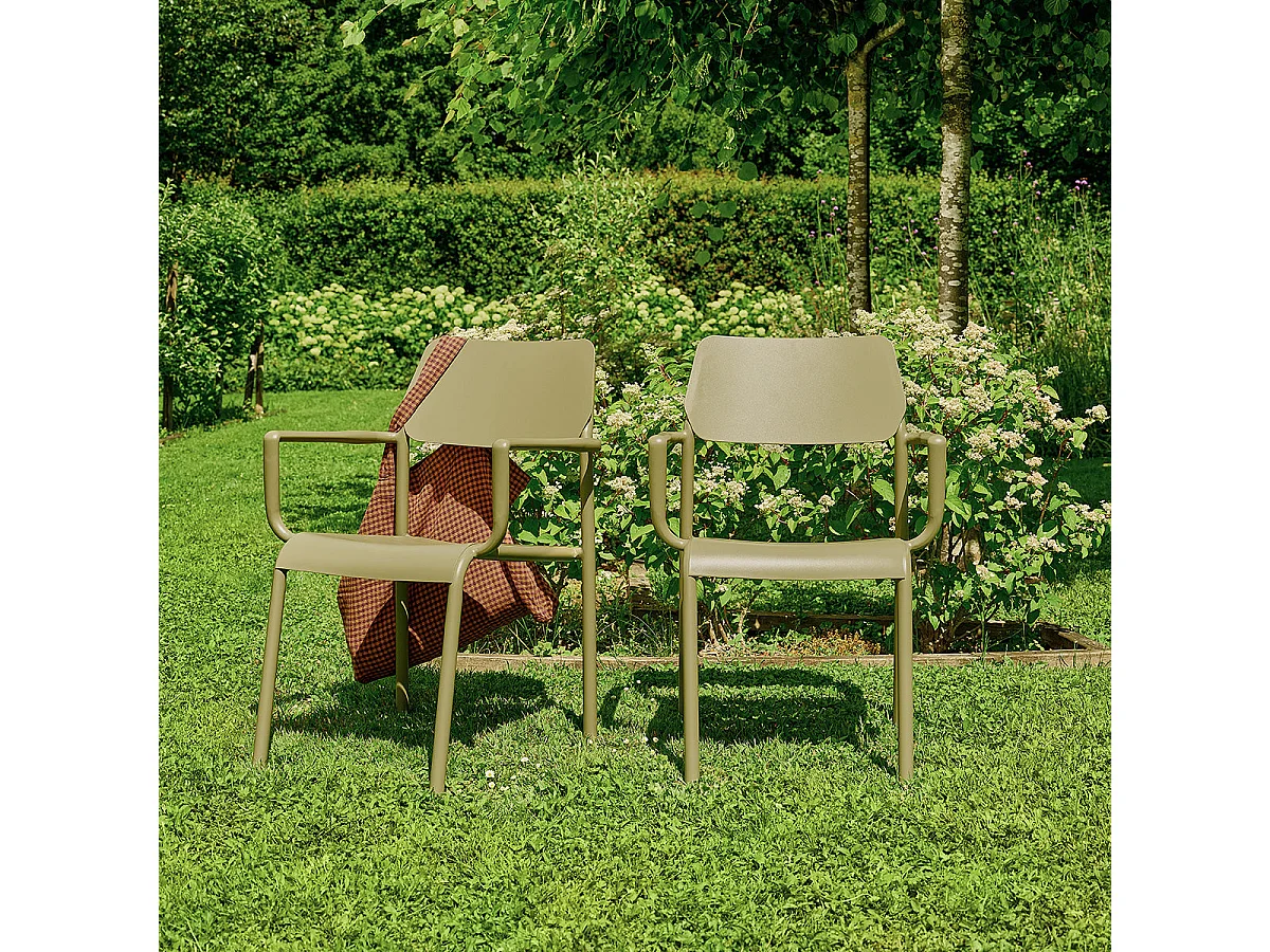 Fauteuil de jardin en aluminium et tissu