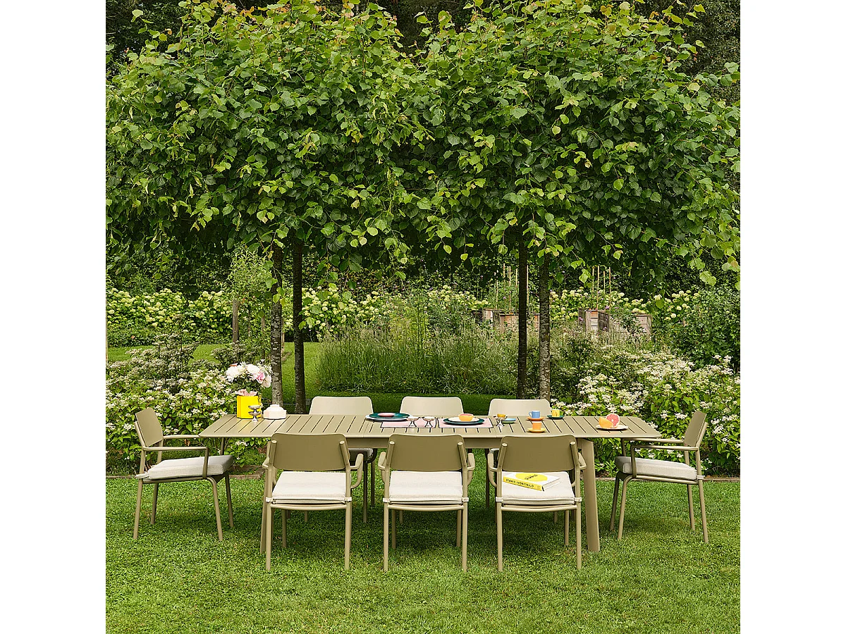 Poltrona da giardino in alluminio e tessuto beige