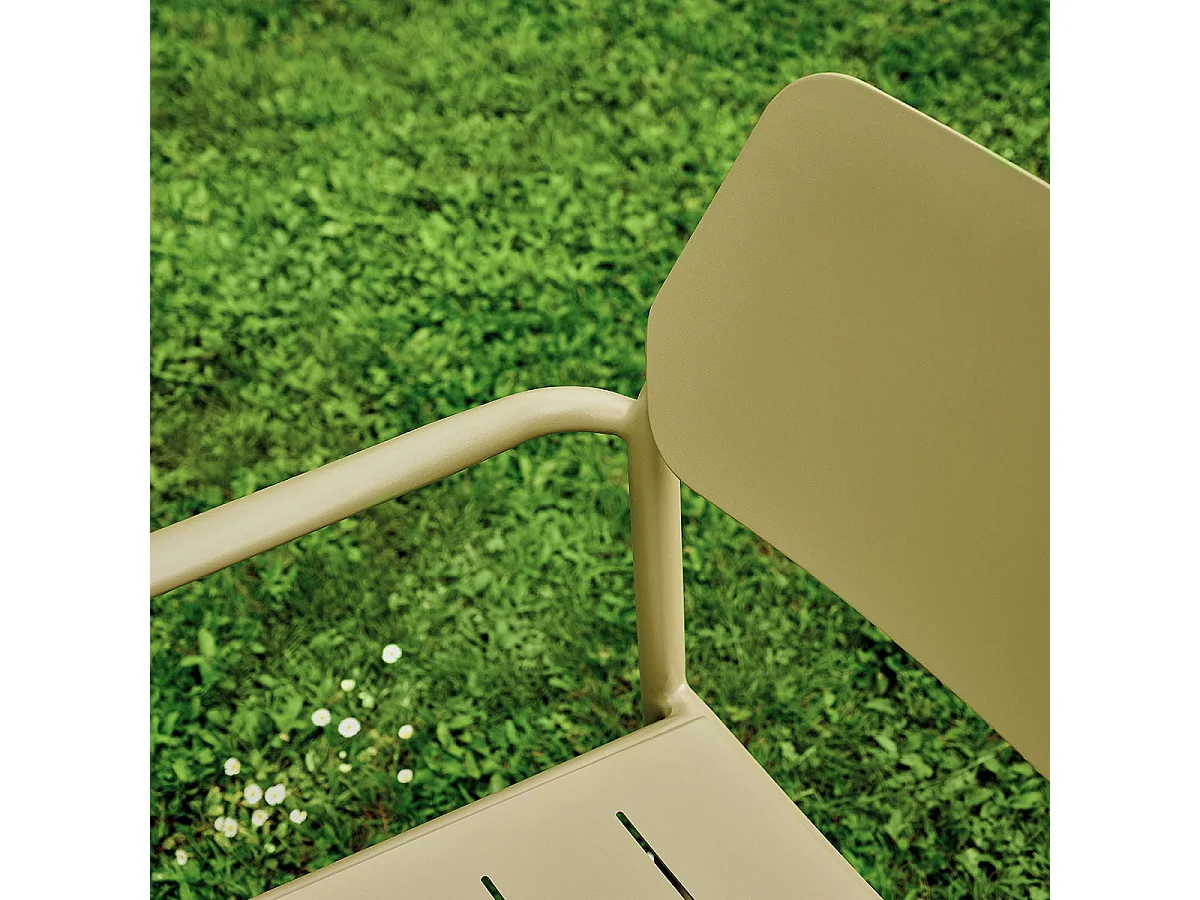 Poltrona da giardino in alluminio e tessuto beige