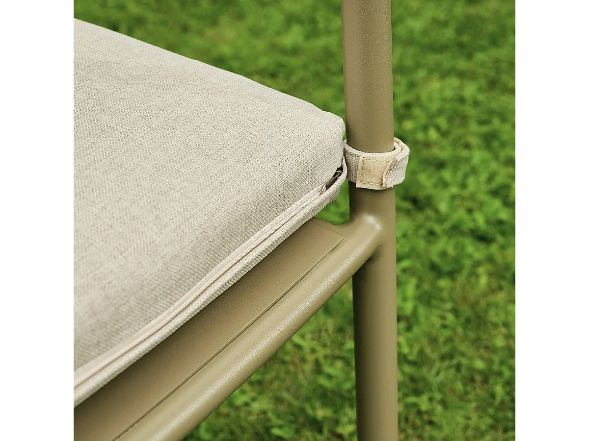 Poltrona da giardino in alluminio e tessuto beige