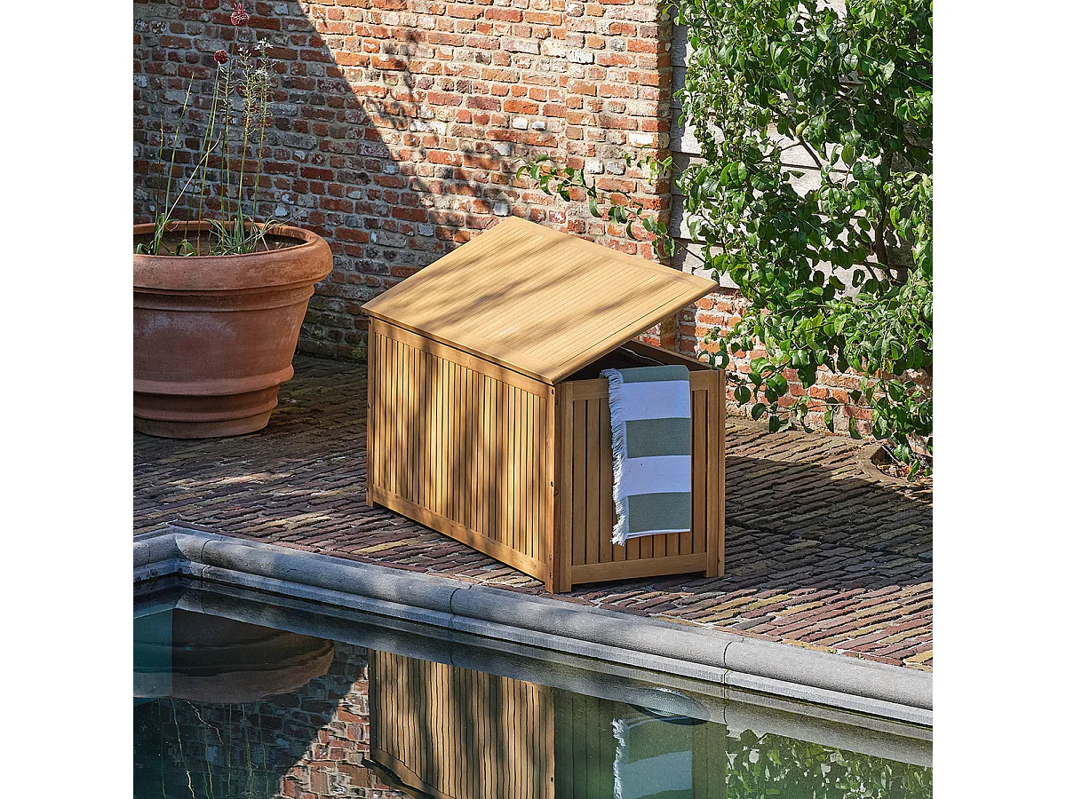 Cassapanca da giardino in legno massello di acacia