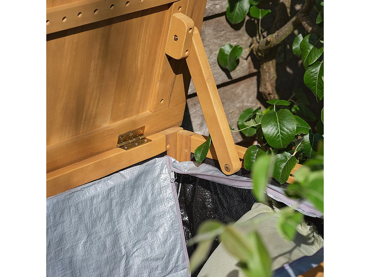 Cassapanca da giardino in legno massello di acacia