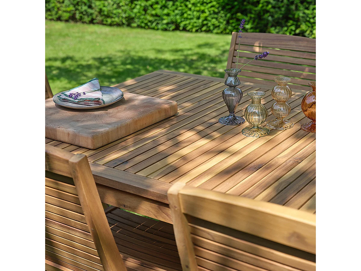 Table de jardin en acacia massif 150 cm