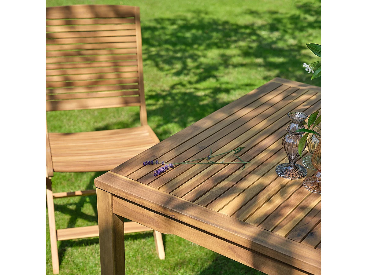 Table de jardin en acacia massif 150 cm