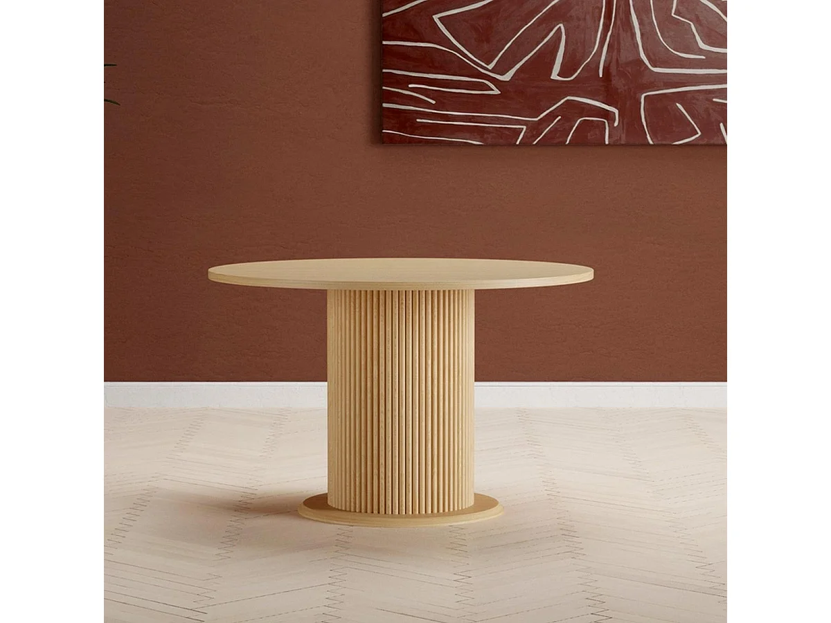 Table à Manger Design "Reko" 120cm Naturel