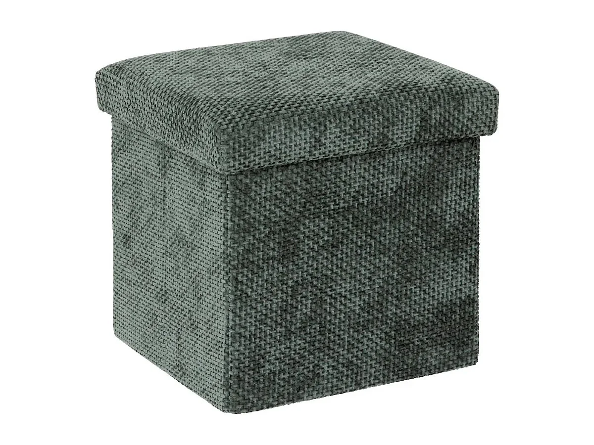 Pouf Coffre Pliable "Velvy" 31cm Vert Foncé