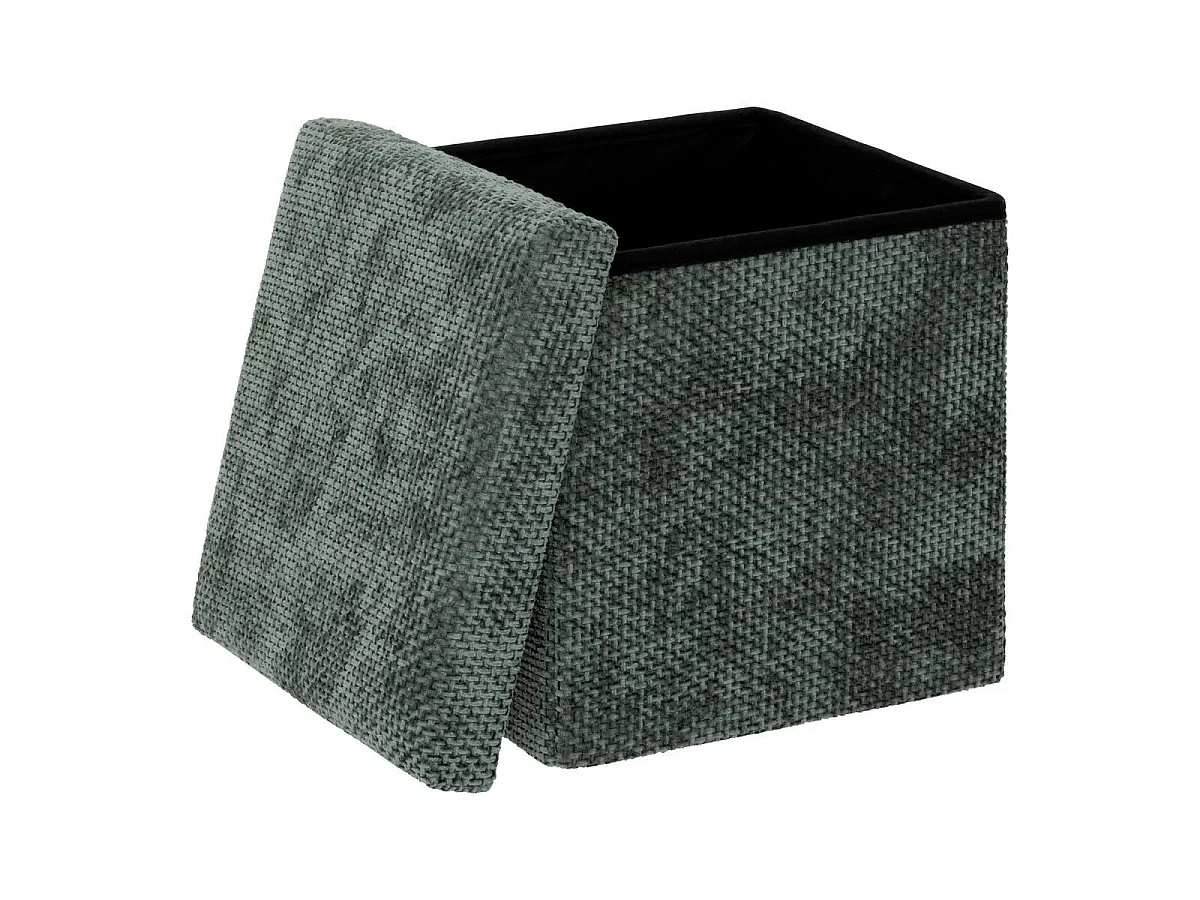 Pouf Coffre Pliable "Velvy" 31cm Vert Foncé