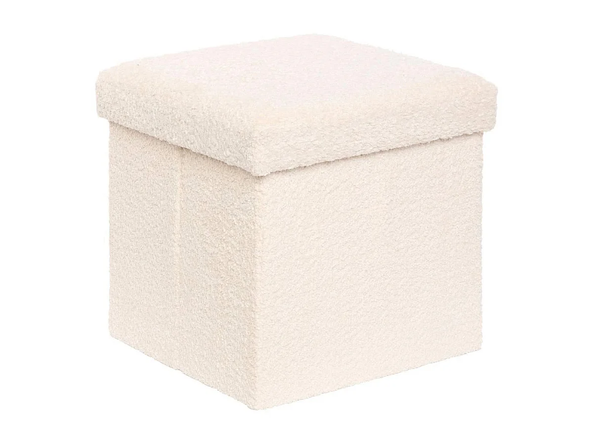 Pouf Coffre Pliable "Soana" 38cm Ivoire