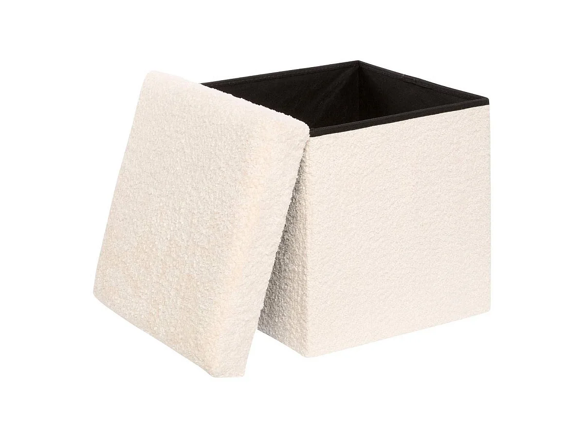 Pouf Coffre Pliable "Soana" 38cm Ivoire