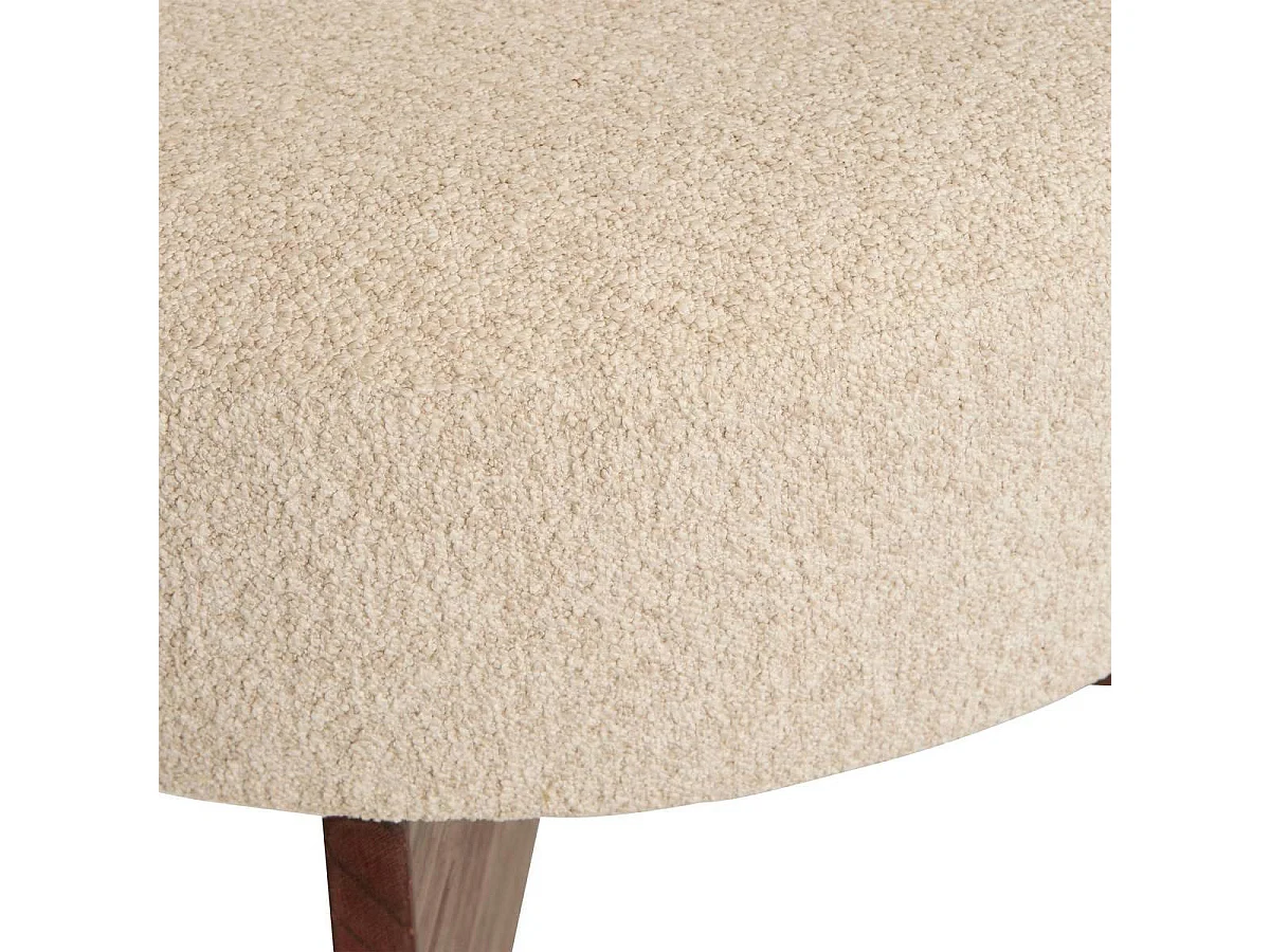 Pouf Bouclette "Kayan" 50cm Ivoire