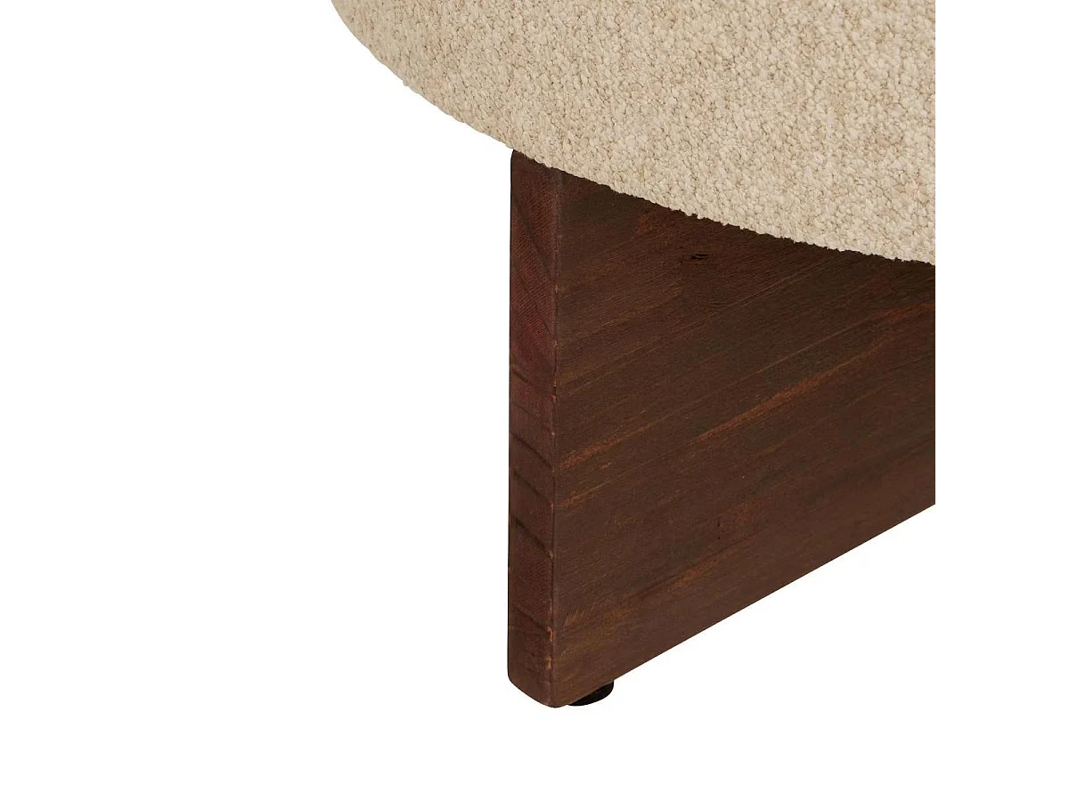 Pouf Bouclette "Kayan" 50cm Ivoire