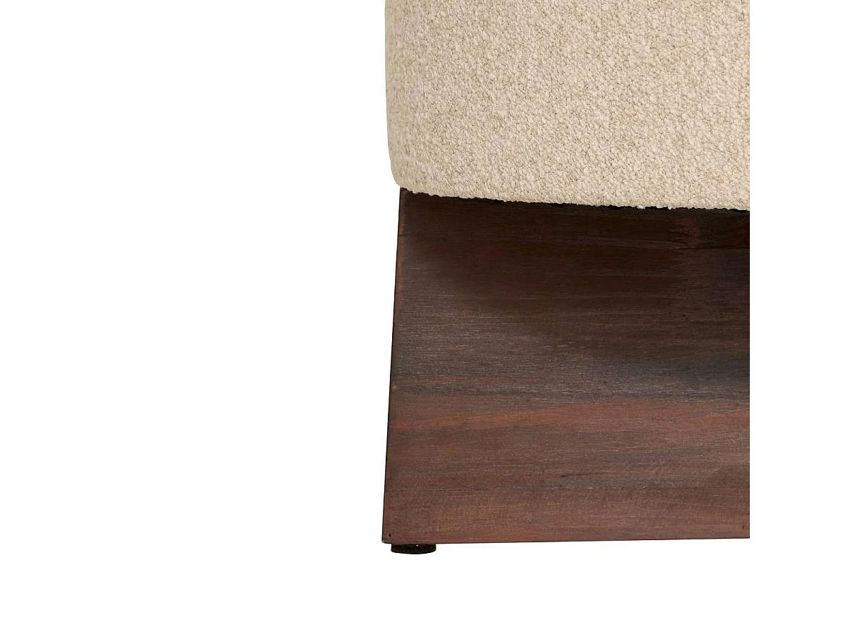 Pouf Bouclette "Kayan" 50cm Ivoire