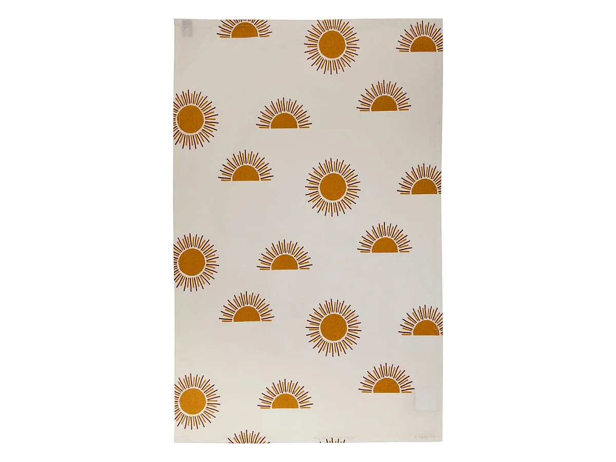 Lot de 3 Torchons de Cuisine "Solaris" 45x70cm Ocre