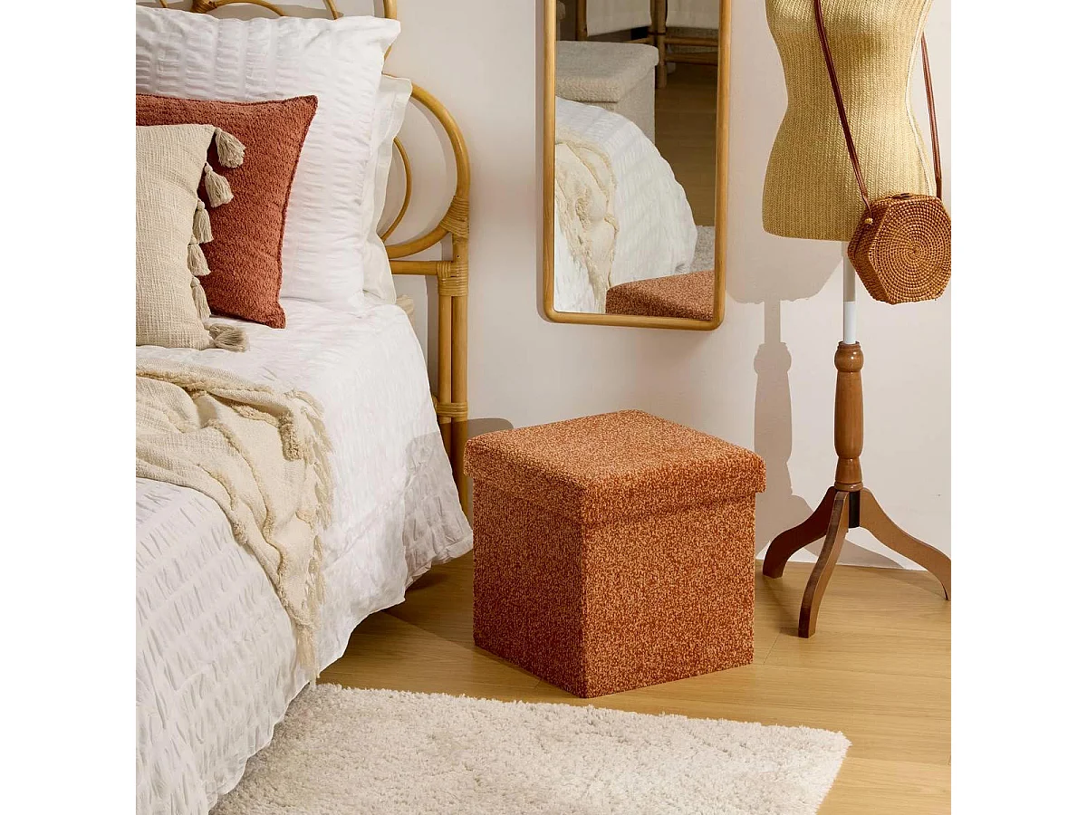 Pouf Coffre Pliable "Oxia" 38cm Ambre