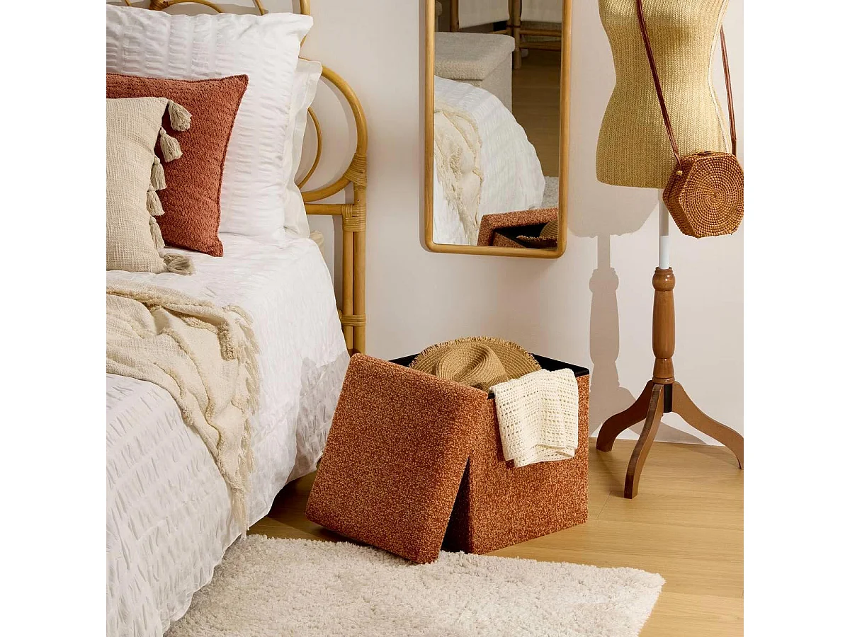 Pouf Coffre Pliable "Oxia" 38cm Ambre