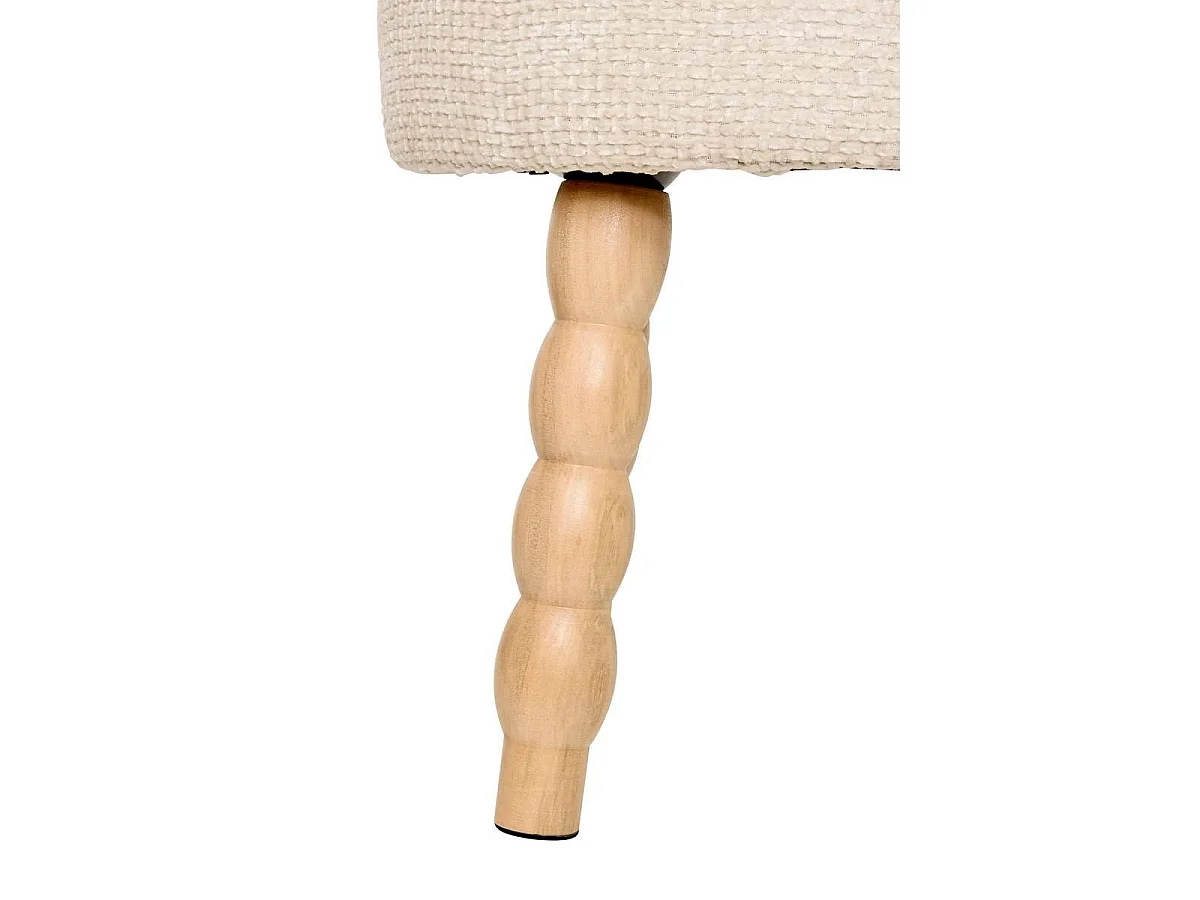 Tabouret d'Appoint Chenille "Spolo" 39cm Blanc