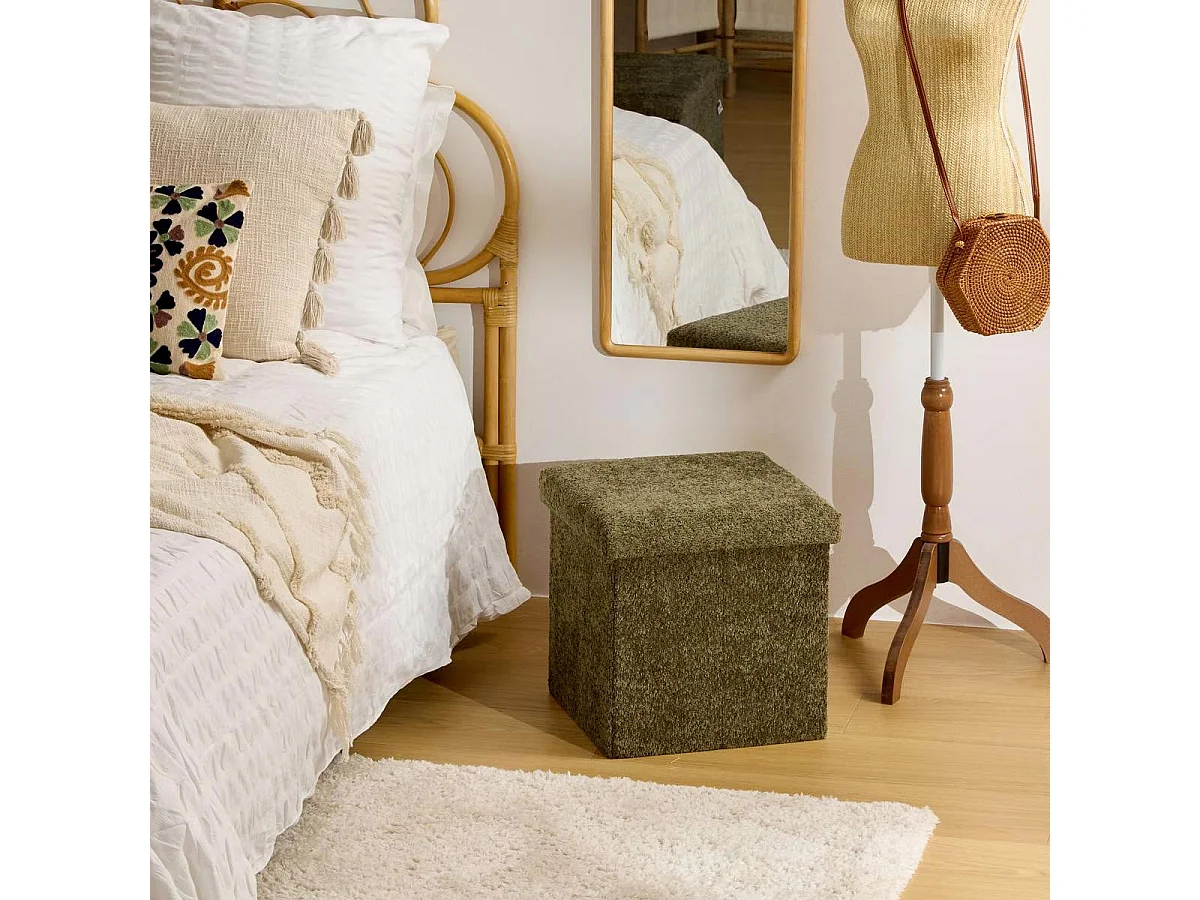 Pouf Coffre Pliable "Soana" 38cm Kaki