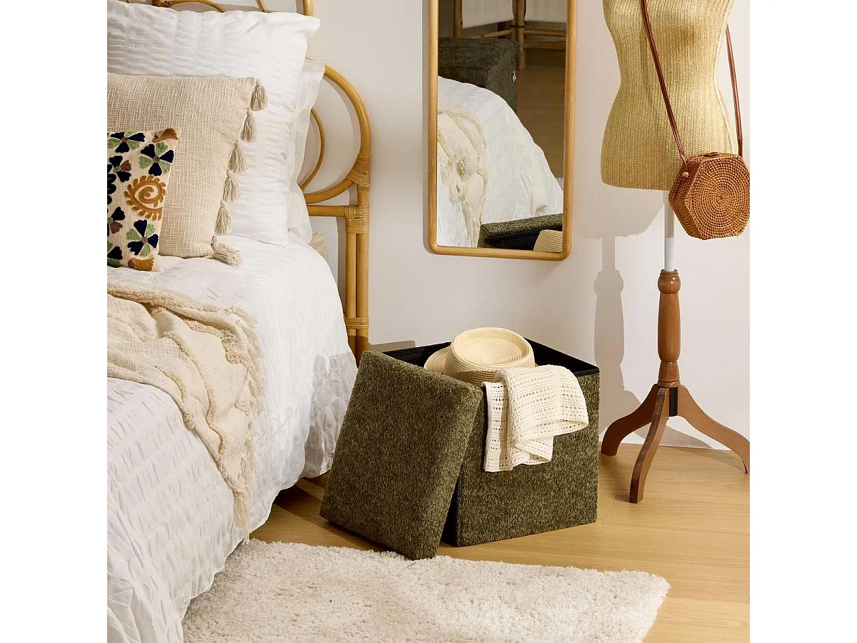 Pouf Coffre Pliable "Soana" 38cm Kaki