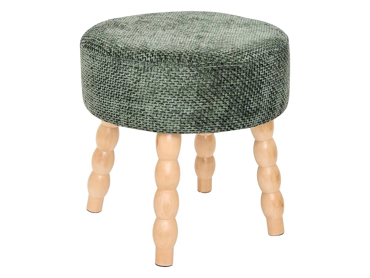 Tabouret d'Appoint Chenille "Spolo" 39cm Vert Cèdre