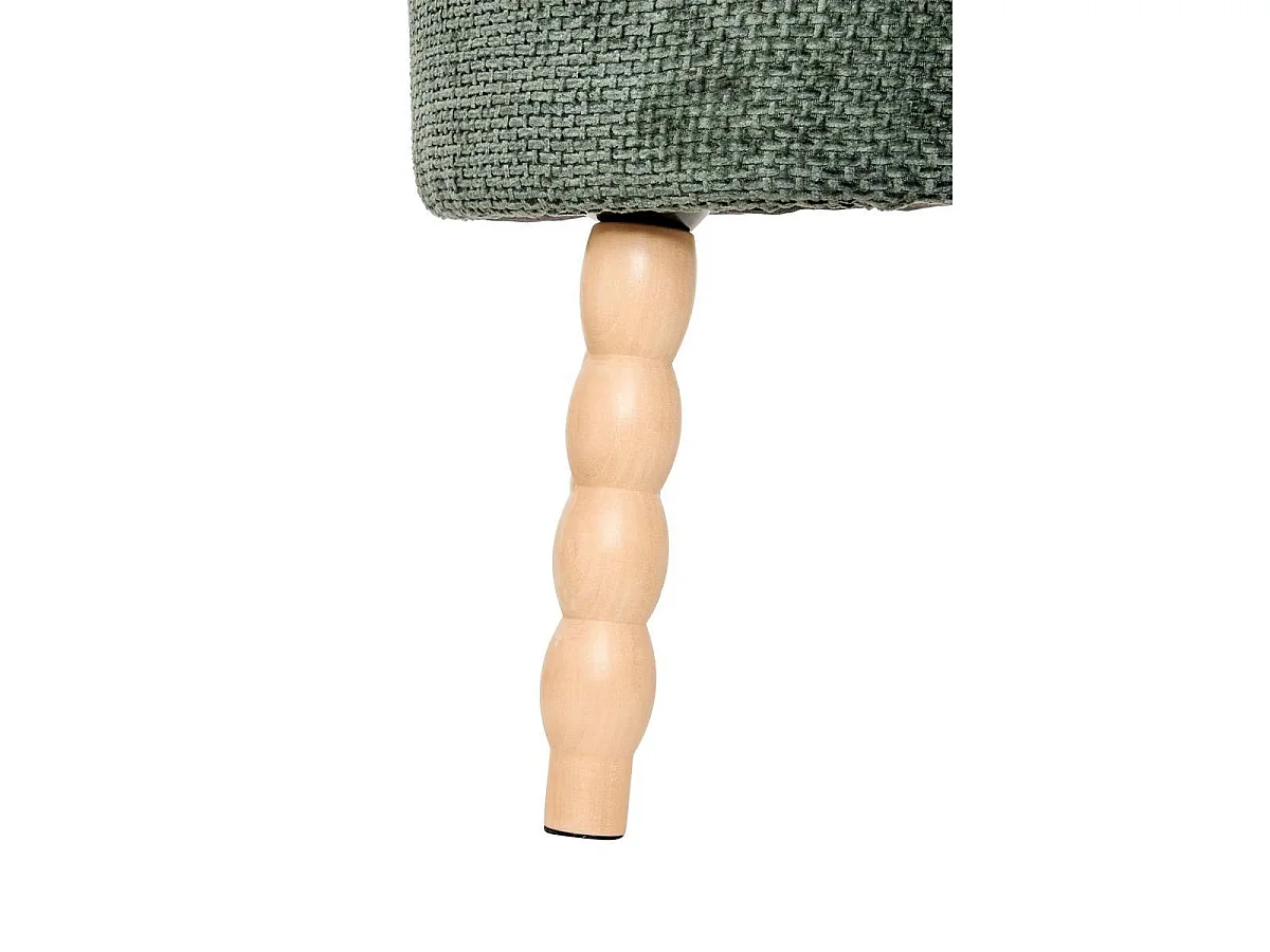 Tabouret d'Appoint Chenille "Spolo" 39cm Vert Cèdre