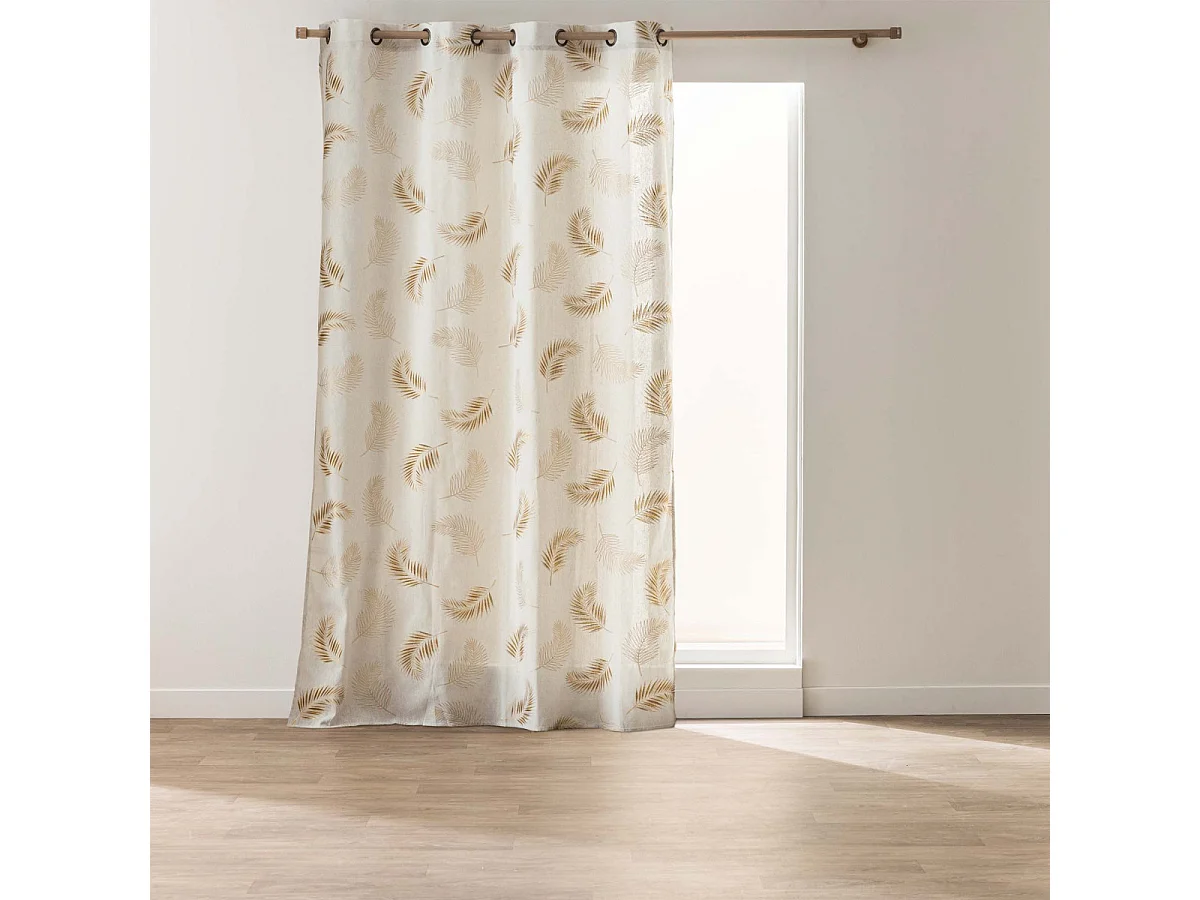 Rideau à Œillets "Isadora" 140x240cm Beige & Ocre