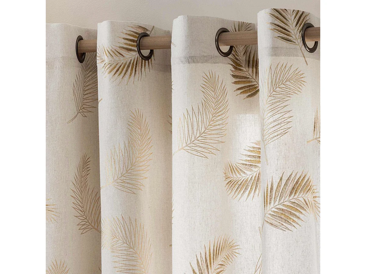 Rideau à Œillets "Isadora" 140x240cm Beige & Ocre