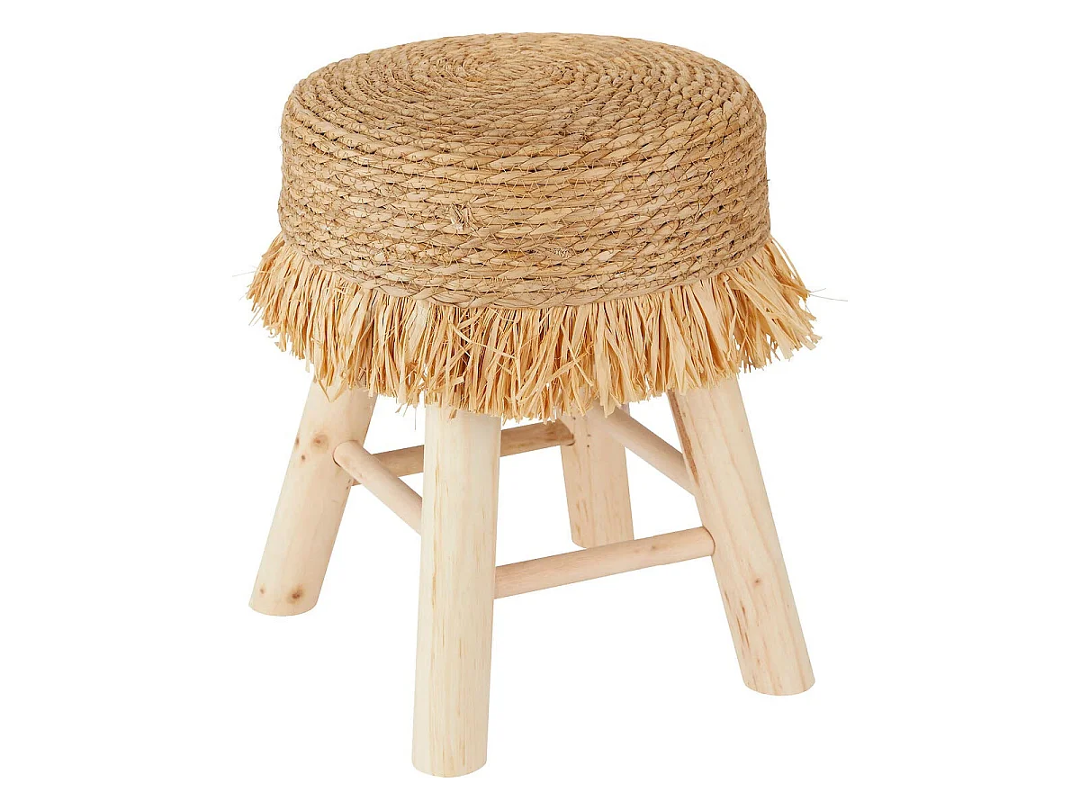 Tabouret d'Appoint Rond "Gimpo" 40cm Naturel